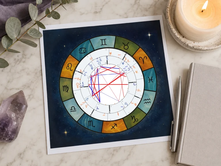 Astrology transits moving around a natal birth chart